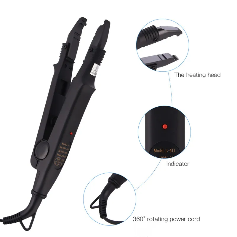 

Electric Hair Extension Iron No Trace Professional Hair Connector Melting Tool Fusion Heat Connector Wand Constant Temperature