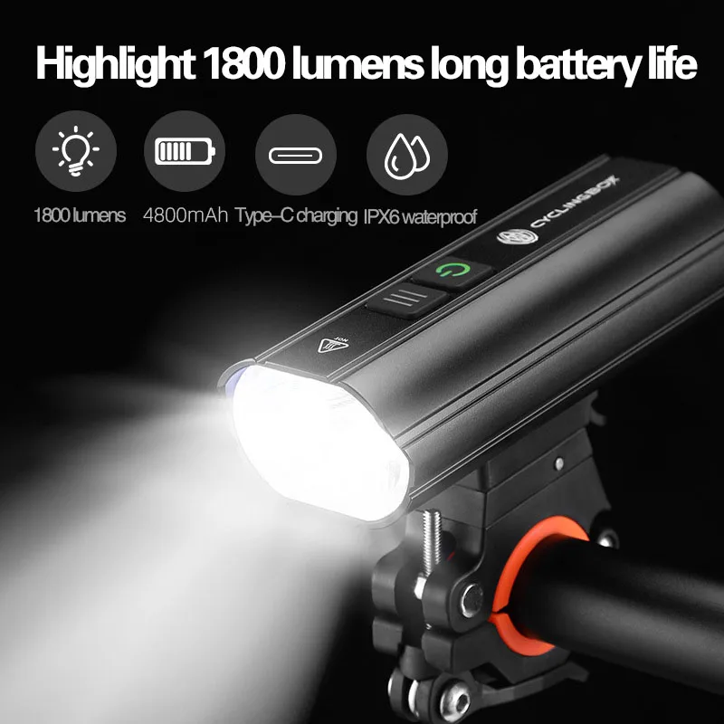 

Просветильник фонарь 1800 люмен, передняя велосипедная вспышка, велосипедный фонарь, велосипедные аксессуары, свет для горного велосипеда s