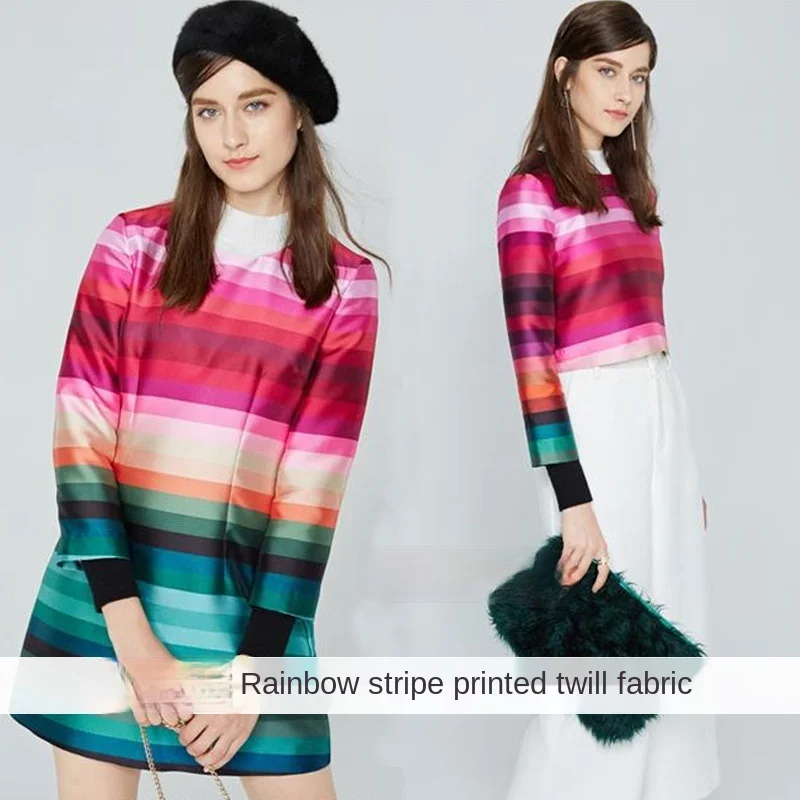 

Spring classic printed fabric, European brand rainbow sliver, sewing fabric factory store is not out of stock