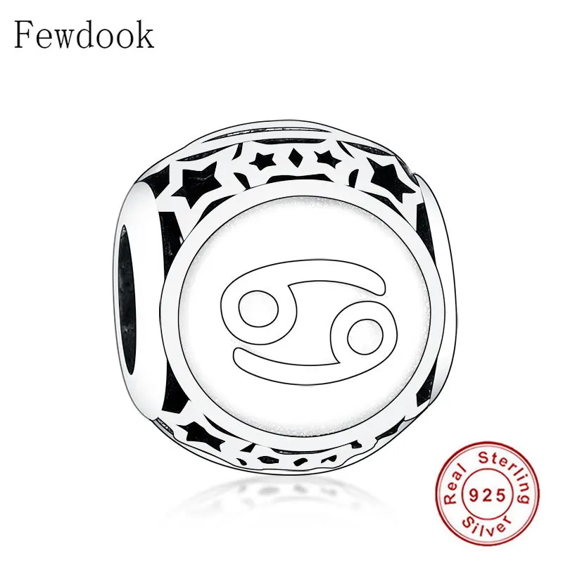 925 Sterling Silver 12 Star Constellation Zodiac Scorpio Bead Fit Original Pan Charm Bracelet Necklace Women Making Berloque | Украшения и