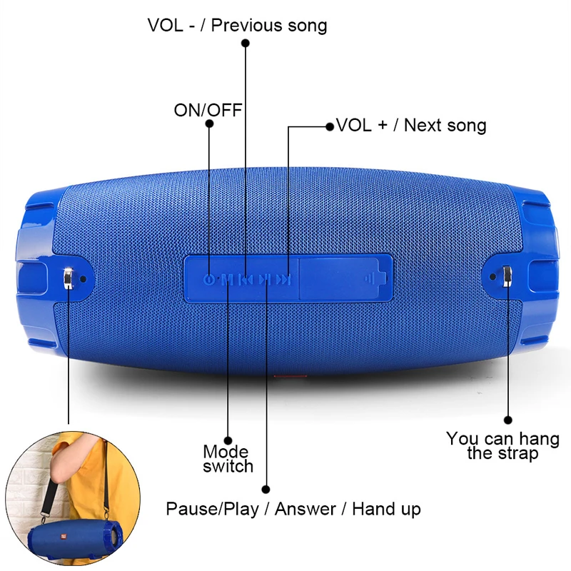 TG526 сабвуфер высокой громкости динамик мощности Bluetooth беспроводной Портативная