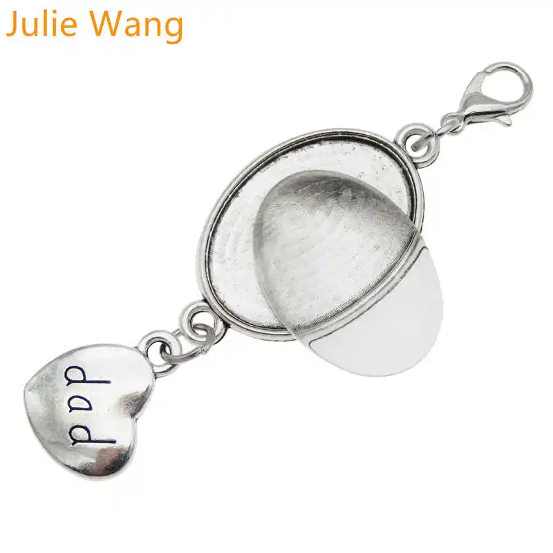 Julie Wang 1 комплект оправа кабошона + очаровательное стекло пустая Геометрическая