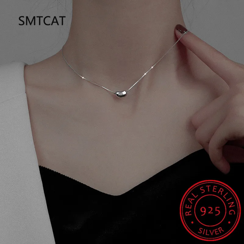 Женское Ожерелье-чокер из серебра 925 пробы с подвеской в виде бобов акации |