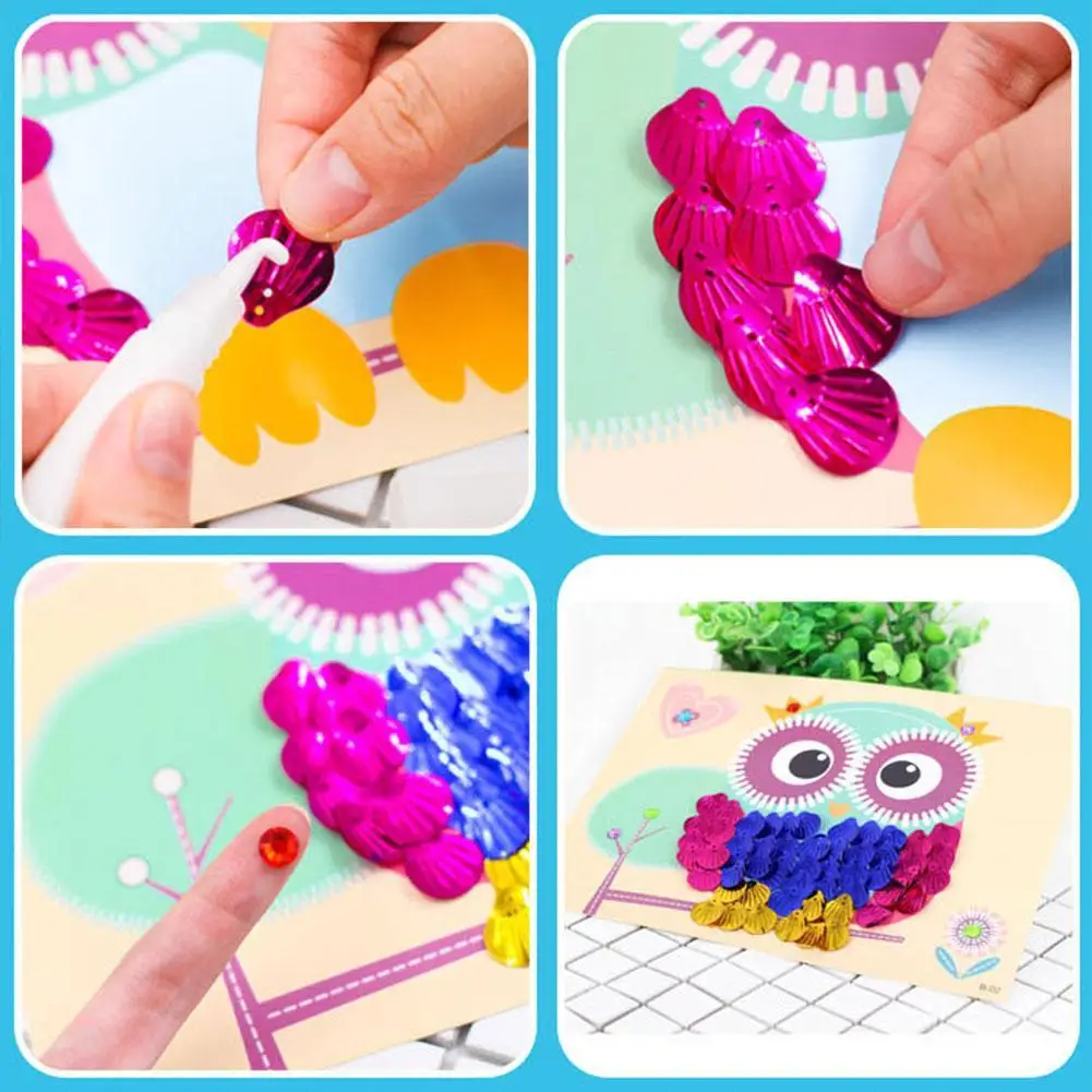 

8pcs/set Colored Diamond Painting Kids Girls Toys Gifts Children's Handmade Diy Shell Painting Early Educational DIY Puzzle Toy