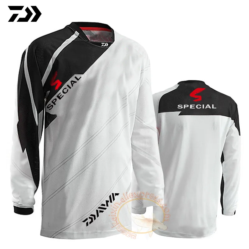 

2021 DAWA Large Size Fishing Shirt Quick Dry Cycling Hiking Jersey Soft Fishing Clothing Anti-UV Long Sleeve Fishing Jersey