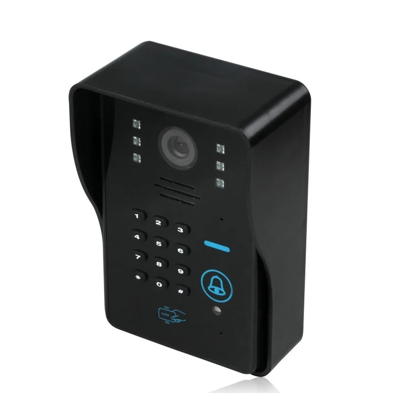 

7" Button White Monitor Video Door Phone Intercom System + Waterproof RFID Code Keypad Unlock Doorbell Camera