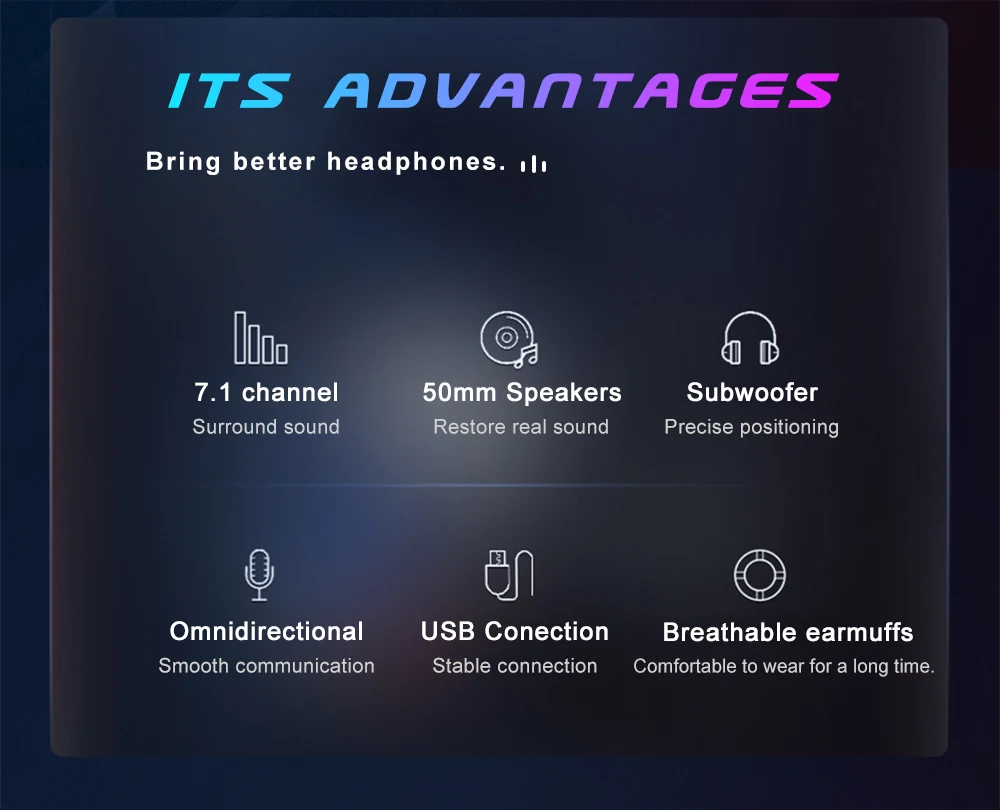 Newest Motospeed G750 RGB Light Gamer Headset for Computer Gaming Headphones Adjustable Bass 7.1 sound Stereo PC Wired Headset