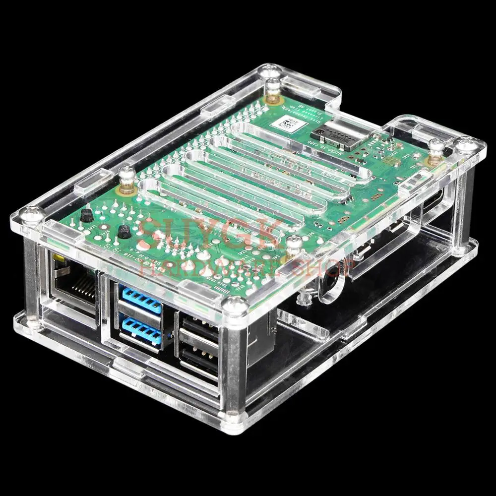 4 цвета вариант Raspberry PI 4 корпус коробка полиметилметакрилатные акриловые корпус для PI4 Модель B 1 ГБ/2 ГБ/4 ГБ пластиковый корпус оболочка Крышка