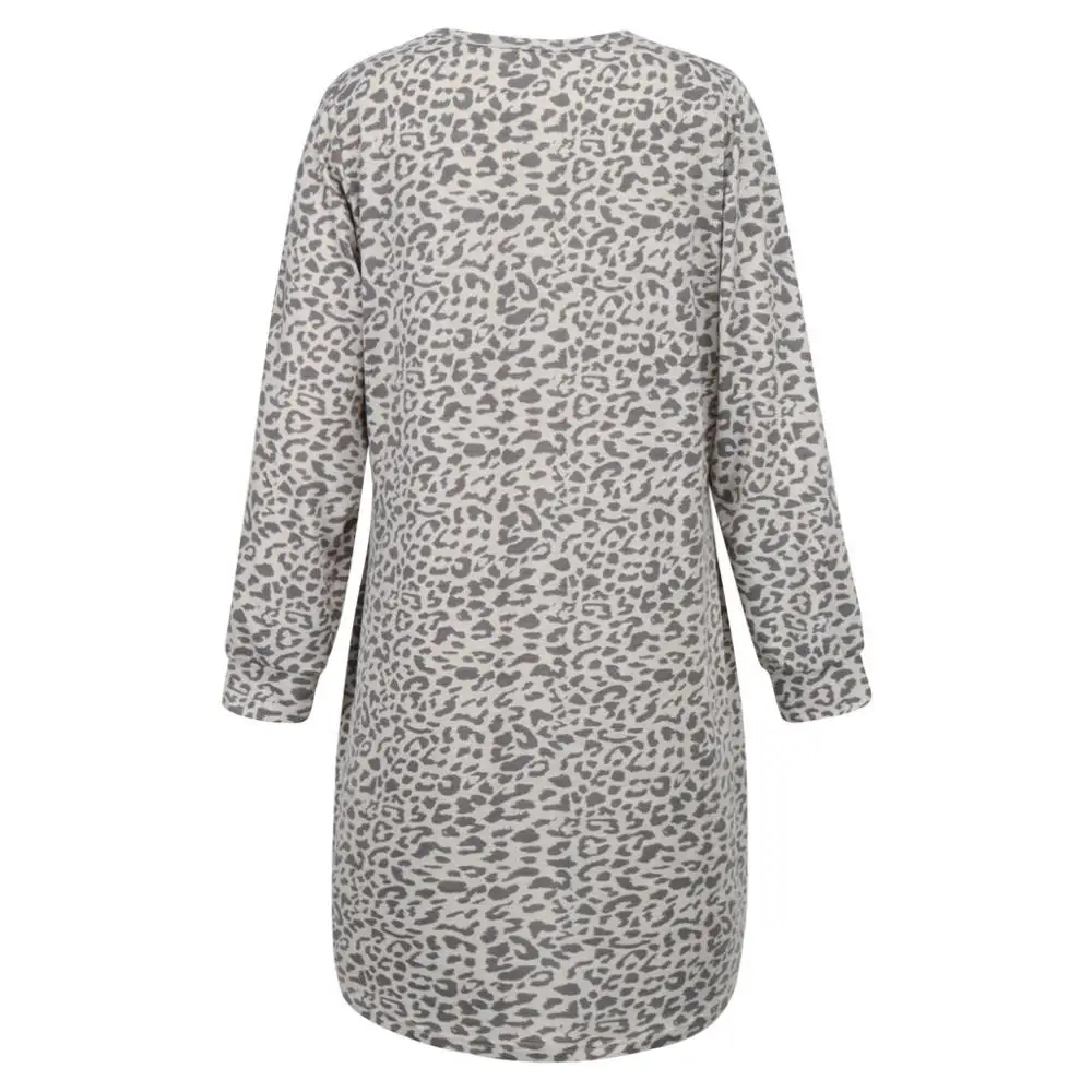 Женское платье с леопардовым принтом повседневное облегающее до колена длинным