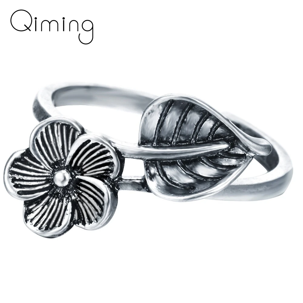 Тайское Новое модное регулируемое женское кольцо с цветком в виде листьев Кулак
