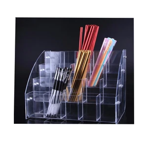 Прозрачная Акриловая косметическая кисть для теней для век, карандаш, подставка для помады, подставка-органайзер, держатель для стола, офисные принадлежности