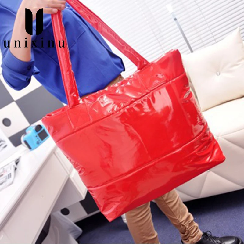 2019 модная женская сумка мессенджер вместительная однотонная Сумка тоут пуховая