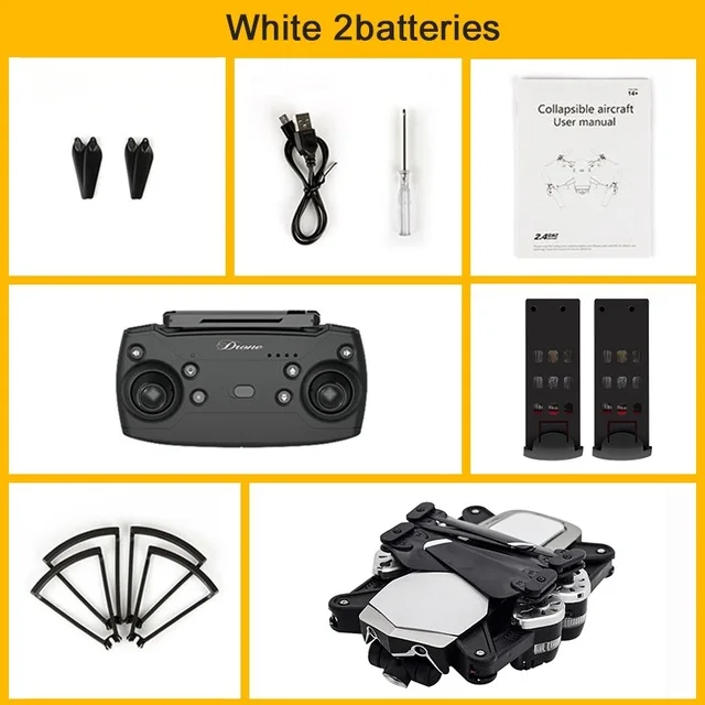 White 2 Batteries JDRC JD-20S JD20S PRO WiFi FPV w/5MP 1080P HD камера 18 минут время полета складной Радиоуправляемый Дрон Квадрокоптер RTF - Цвет: White 2 Batteries