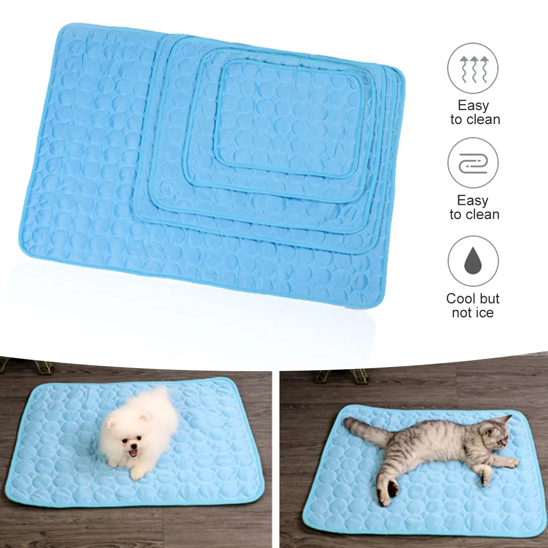 

2021 Summer pet ice mat dog bed mat pet mat mat cool cold and moisture-proof mat cat blanket sofa breathable summer washable