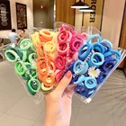 50 шт. эластичная повязка для волос для девочек, держатель для конского хвоста, однотонные карамельные цвета, 3 см диаметр, держатель для пучка, завязка, веревка, сумки с маргаритками MC049