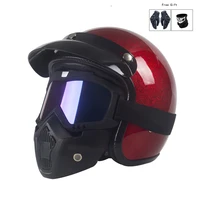 vega vintage motorcycle helmet for men women classic retro open face design lightweight dot certified for motorbike cruiser m