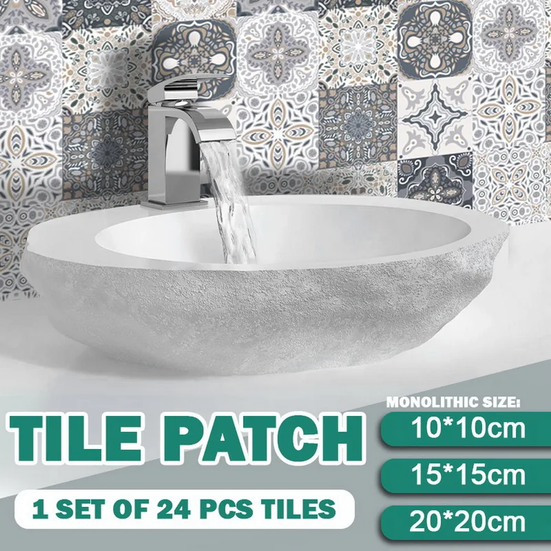 24 шт./компл. водостойкая настенная плитка наклейка для домашнего декора