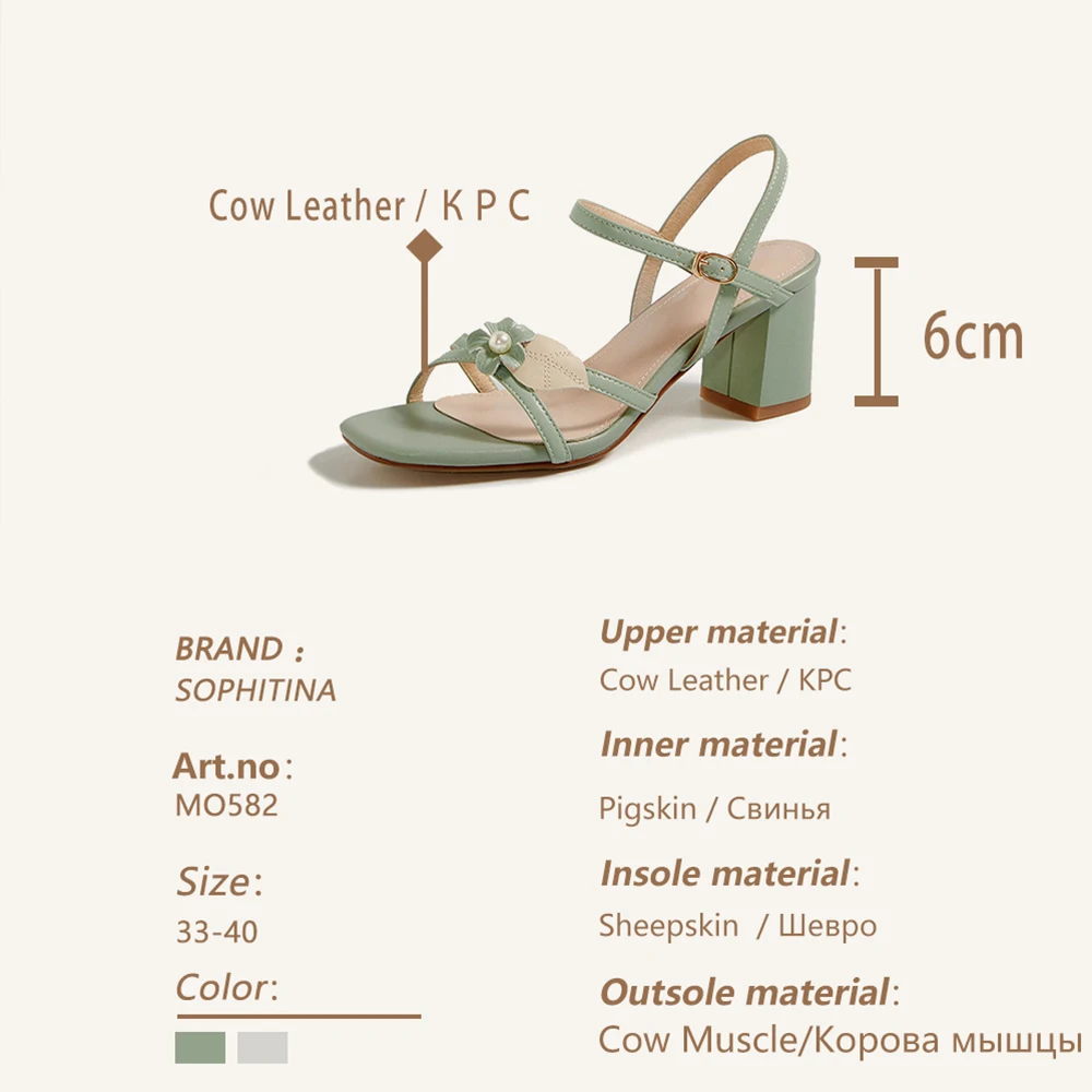 

SOPHITINA Women's Sandals Fashion Casual Summer New Sandals Peep Toe Square Heel Elegant Leisure Concise Dress Shoes Women MO582