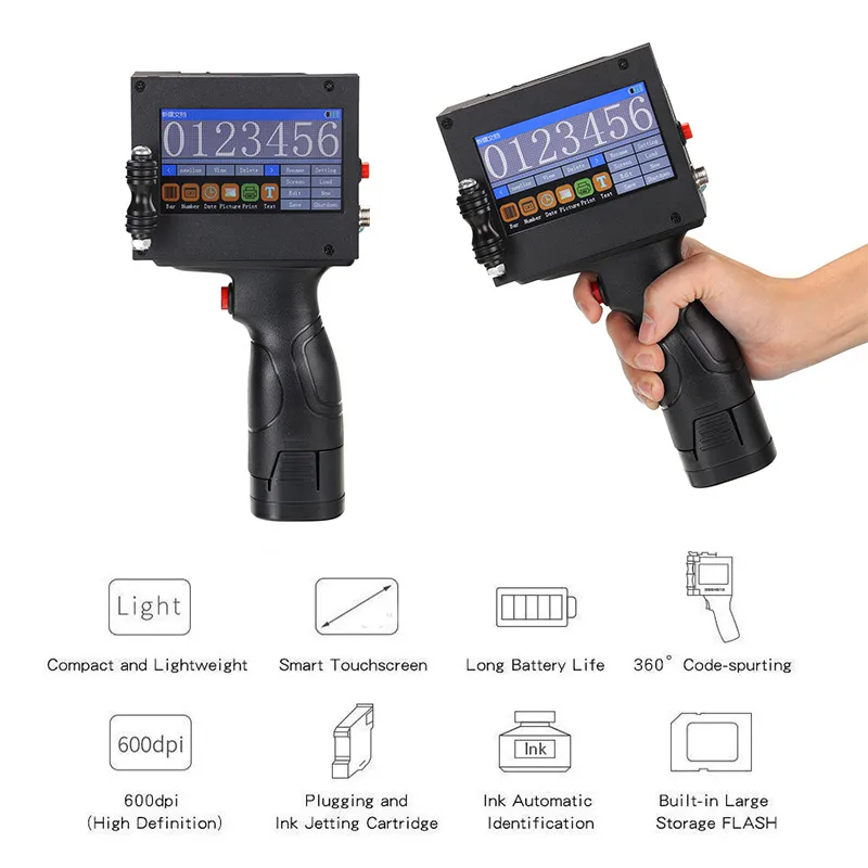 600DPI portable hand jet handheld Touch inkjet printer for logo/ expiry date/batch code/serial number/label/barcode/QR code | Компьютеры и