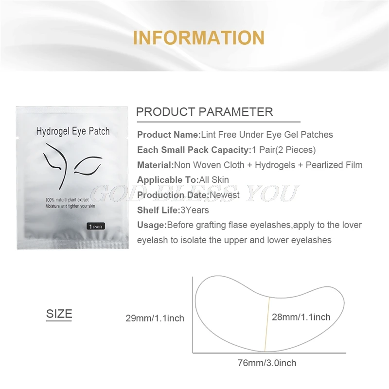 Патчи под глаза бумажные для наращивания ресниц наклейки макияжа 10 пар|pad patch|for