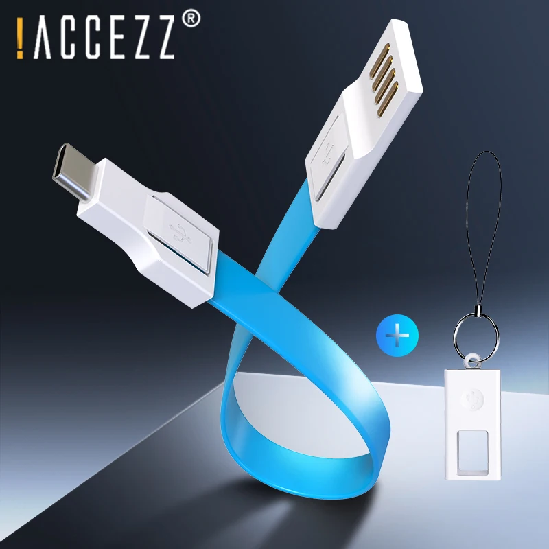 ! ACCEZZ мини брелок USB кабель Type C зарядный для Huawei P30 Pro Samsung S9 S10 портативный с