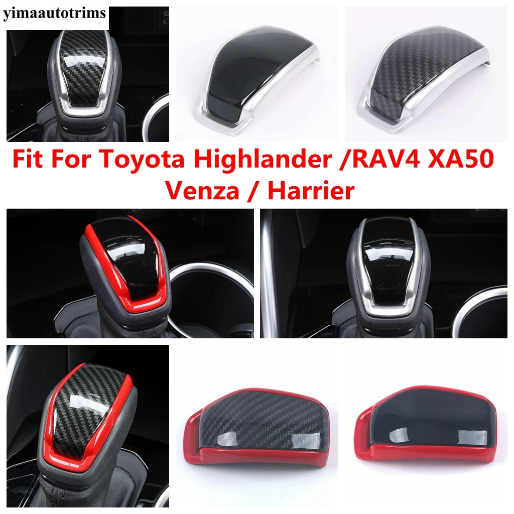 

Car Gear Head Shift Knob Shifter Cover Trim For Toyota Highlander / Venza / Harrier/ RAV4 XA50 Carbon Fiber Accessories Interior