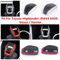 car speed gear head shift knob cover trim carbon fiber accessories interior for toyota highlander venza harrier rav4 xa50