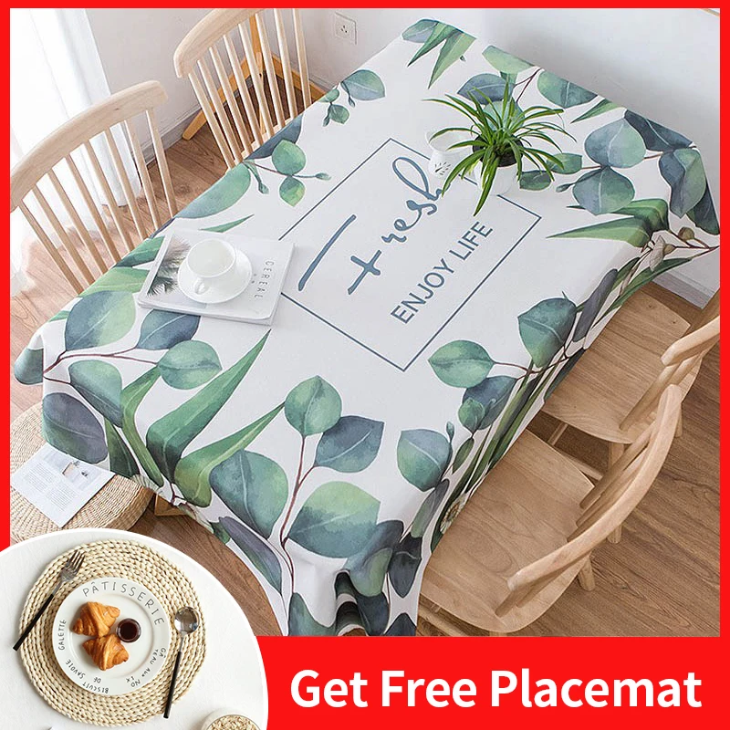 Скатерть с тропическими листьями прямоугольная скатерть для кухонного стола