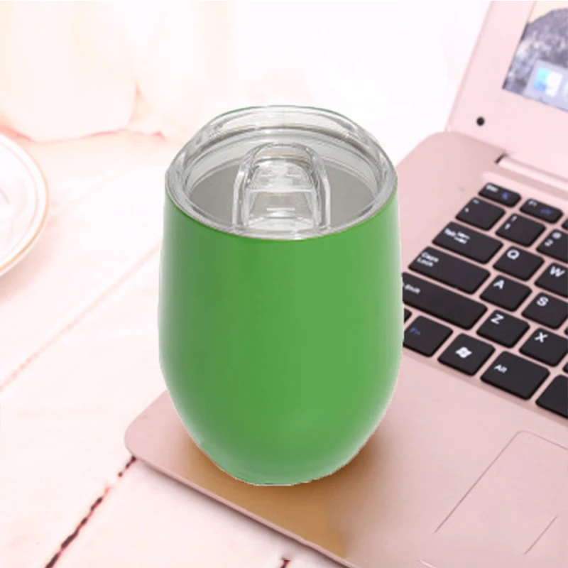 Винный стакан 12 унций с крышками герметичными Винные Бокалы из нержавеющей стали