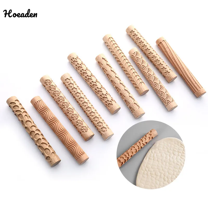 

Embossing Rolling Pin Christmas Theme Pattern Engraved Wooden 3D Roller for Embossed Pastry Fondant Cake Dough Kitchen