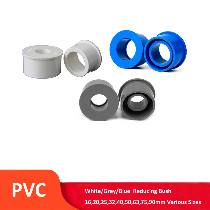 PVC Reducing Pressure Fittings Adhesive Reducer Pipe Fitting ID 20-160mm Gray 