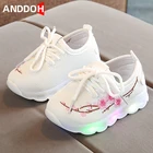 Детские светящиеся кроссовки, дышащие сетчатые, для бега, для девочек и мальчиков, спортивная обувь с подсветкой, размеры 21-30