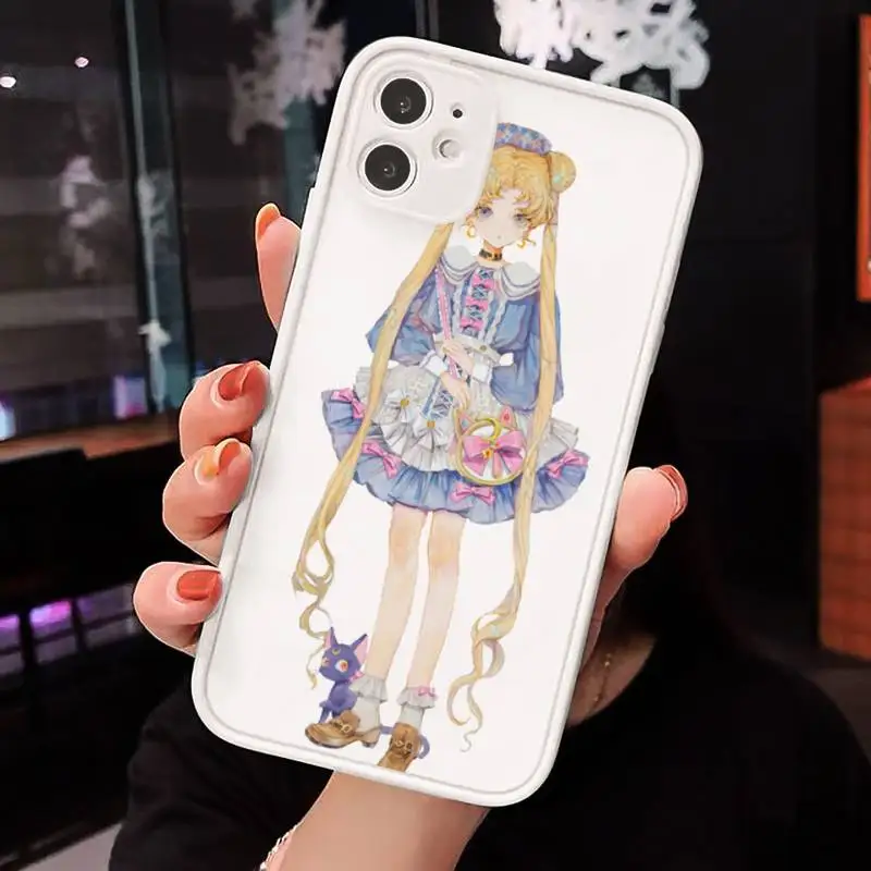 

Cute and beautiful lolita Phone Case Matte Transparent for iPhone 7 8 11 12 s mini pro X XS XR MAX Plus mobile bags