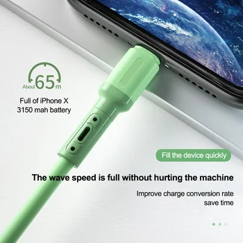 USB Cable For iPhone 14 13 12 11 Pro Max XR XS 8 7 6s 5s Fast Data Charging Charger USB Wire Cord Liquid Silicone Cable 1/1.5/2M 3