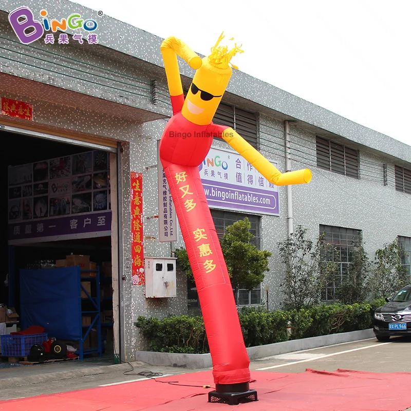 

Customized NEW 16.4ft 5M Inflatable Red Yellow Air Sky Dancer Puppet Flag Wind Dancing Tube Cartoon Advertising Inflatables