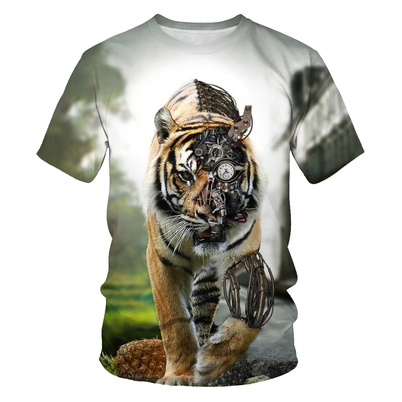 

Animal tiger 3d printing fashion men's and women's T-shirt casual O-neck loose men's clothing breathable hip-hop T-shirt for men