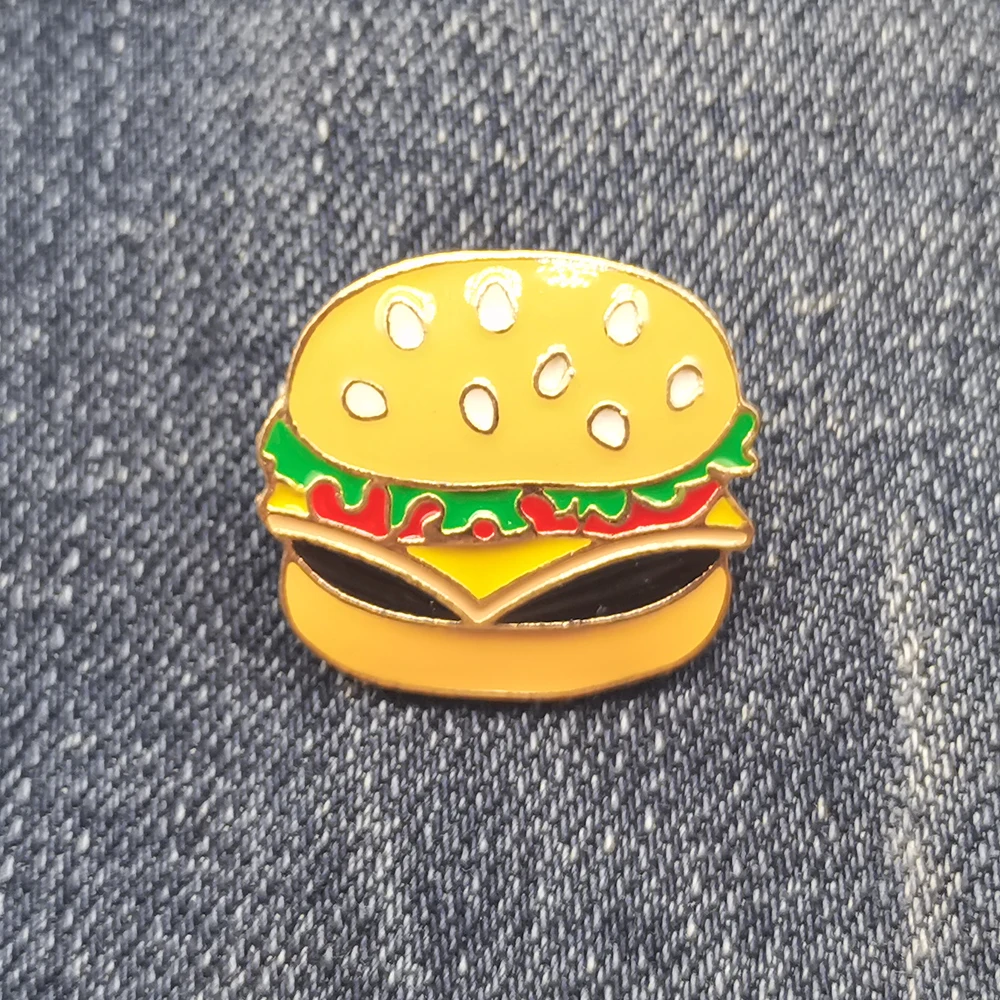 

Enamel Pin Vintage Hamburger Brooch Clothes Backpack Lapel Pin ​Badge Jewelry Accessories Decoration Gift For Kids/Friends