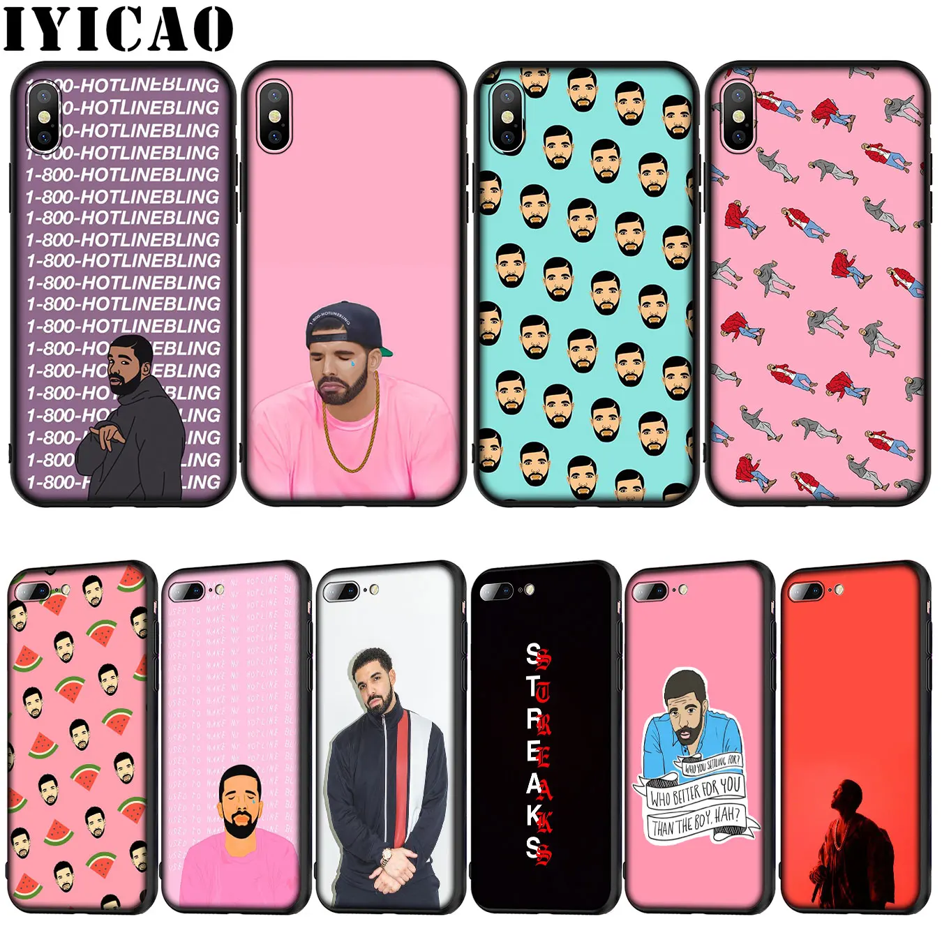 IYICAO Дрейк Мягкий силиконовый чехол для iPhone 12 мини XR X XS 11 Pro Max 10 6 6S 7 8 plus 5S SE