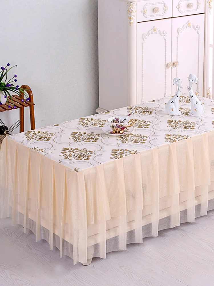 Кружевная скатерть для гостиной 1 шт. чайного столика элегантные вышитые