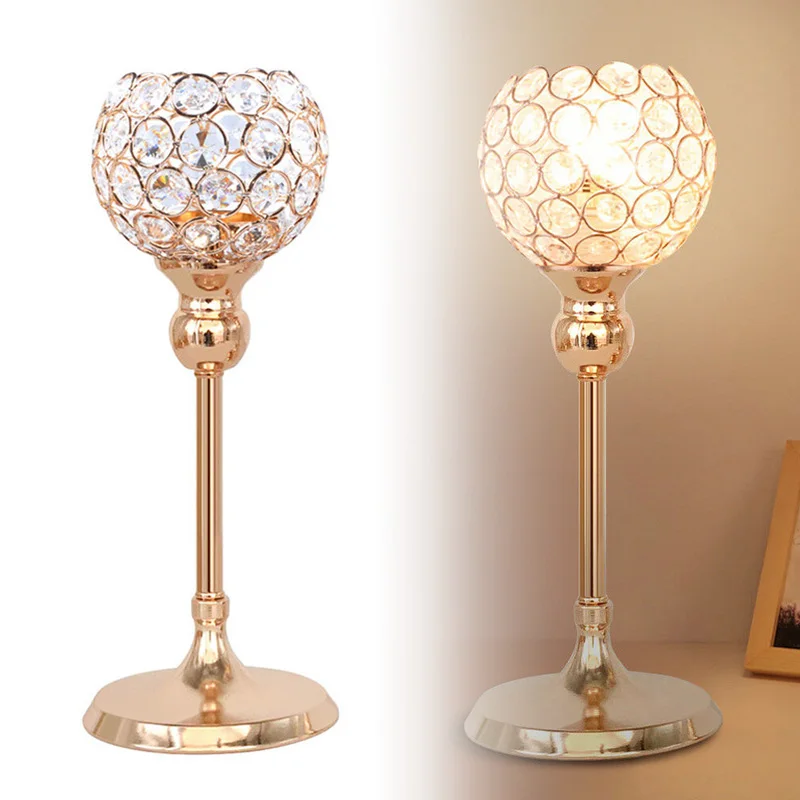 

Crystal Candle Holders Pillar Table Centerpiece for Wedding Dinner Decor BDF99