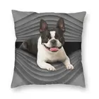 Квадратная подушка Boston Terrier, чехол, украшение, милая подушка для щенка, декоративная подушка для автомобиля с двусторонним принтом