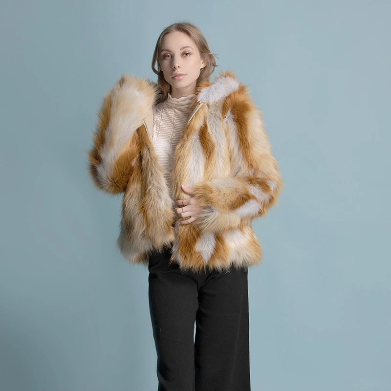 Осень-зима 2019 новинка Женское пальто из искусственного меха свободное с