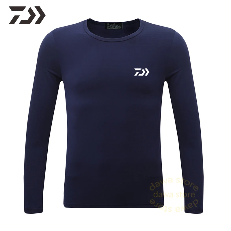 T Shirt Long Sleeve Men Fishing Shirts Top V-neck Thick Warm Autumn Winter Casual Clothing Solid Bottoming |