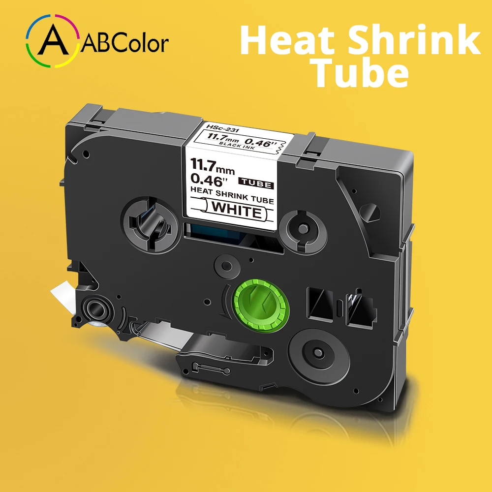 

Compatible hse 231 Labels 12mm Heat Shrink Tube Label Tape Black on White hse-231 Printer Ribbon For Brother P touch Label Maker