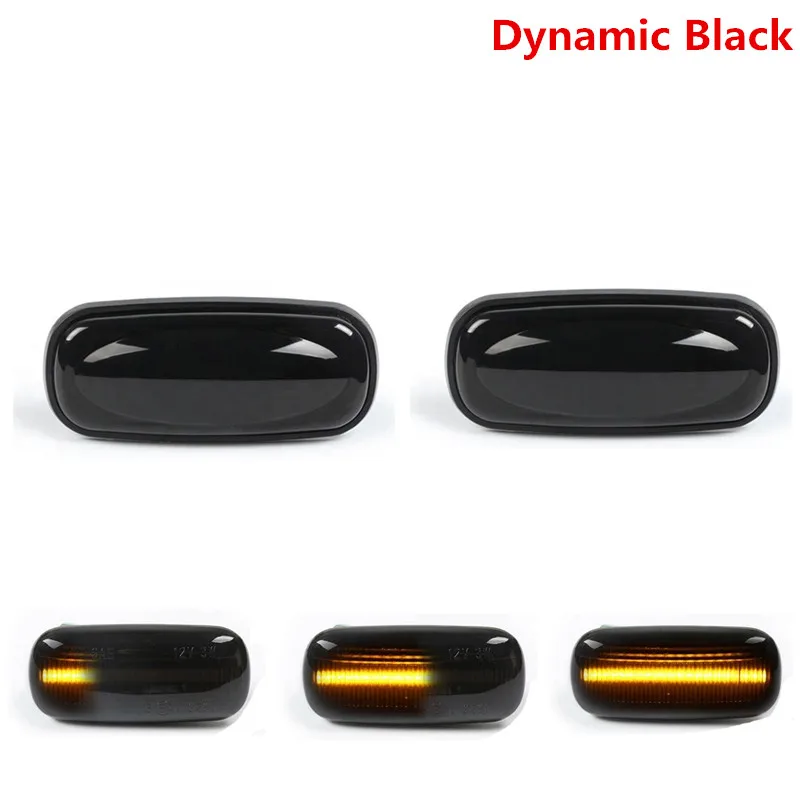 DYNAMIC BLACK Движущаяся боковая габаритная лампа, динамический Светодиодный Боковой ретранслятор, индикаторный светильник для Land Rover Discovery Defender TD5 - Испускаемый цвет: DYNAMIC BLACK