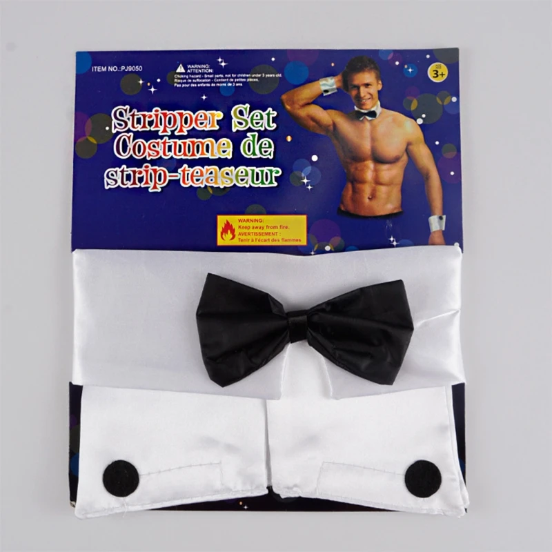 

8sets Men's Upper Body Bow Tie 3pcs Suit Funny Party Sexy Costume For Adults
