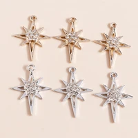 10pcs 2922mm crystal star charms for bracelet earrings making accessories alloy charms pendants necklace diy jewelry making