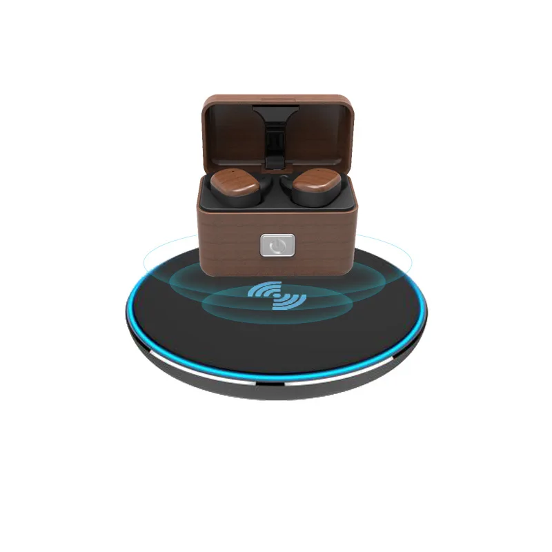 Ретро деревянная Беспроводной наушники Bluetooth Шум снижение Водонепроницаемый