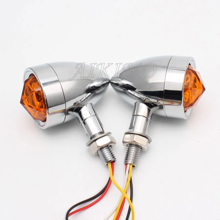 Универсальный хромированный мотоциклетный поворотник пулевидный светильник s