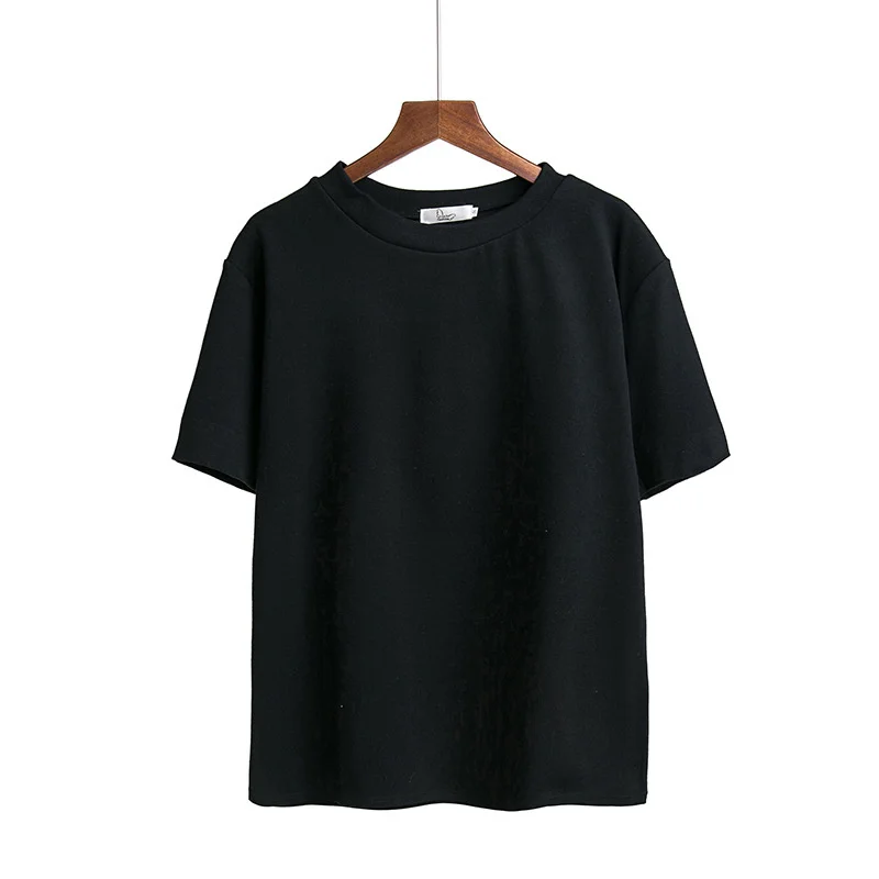 

Harajuku Basic Cotton T Shirt Women Summer New Oversized Solid Casual Loose Tshirt Korean O Neck Female Tops